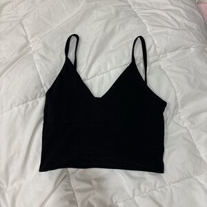 Brandy Melville Amara Black V-Neck Crop Top